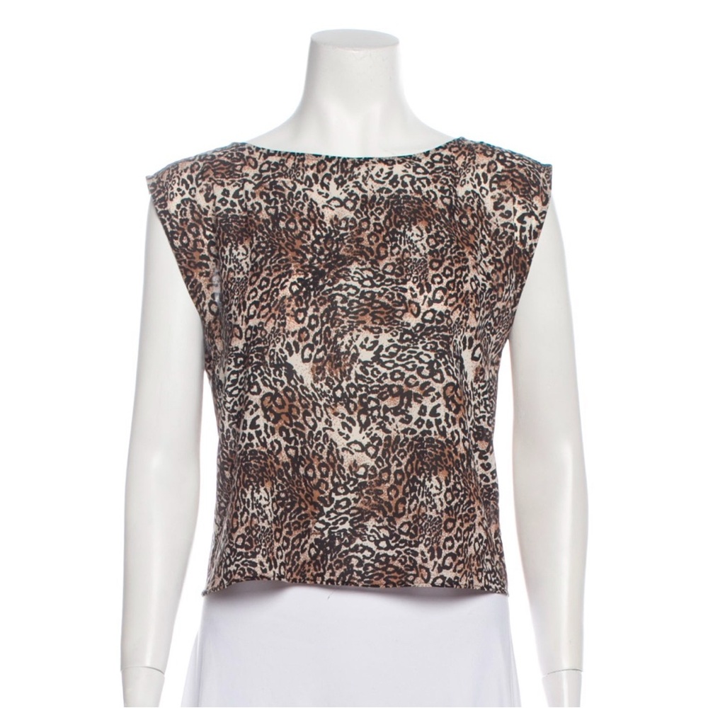 Alice + Olivia animal print Silk Crop Top Size XS